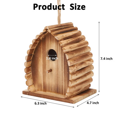 wyicwyp Bird House for Outside Hanging Natural Wooden Birdhouse
