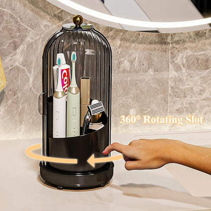 Toothbrush Holders with Cover, Drainage Rotating Electric Toothbrush Organizer