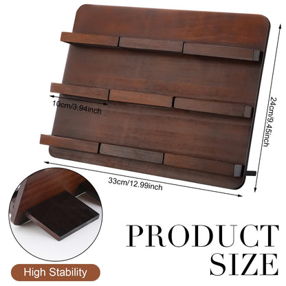 Leinuosen 3 Tie Wood Business Card Holder for Desk 9 Slot Wooden Business Card Display Stand Multiple 3 Tie Detachable Organizer for Desktop Office Home Exhibition Meeting (9.45 x 13 Inch)
