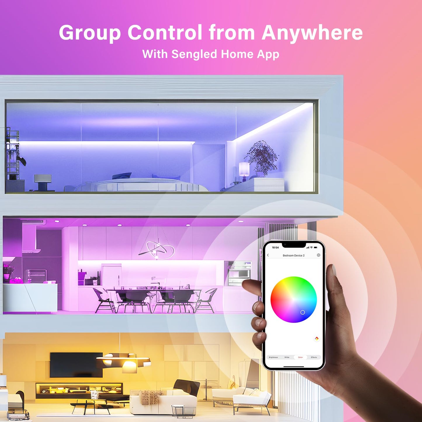 Sengled WiFi Color Changing Light Bulb, Alexa Smart Light Bulbs that Compatible with Alexa & Google Assistant, A19 RGB No Hub Required, 75 W Equivalent 800LM CRI>90, Set of 4