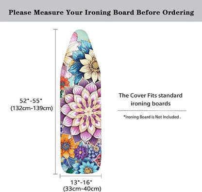 Bohemian Flowers Tabletop Ironing Board Cover and Pad Standard Ironing Board
