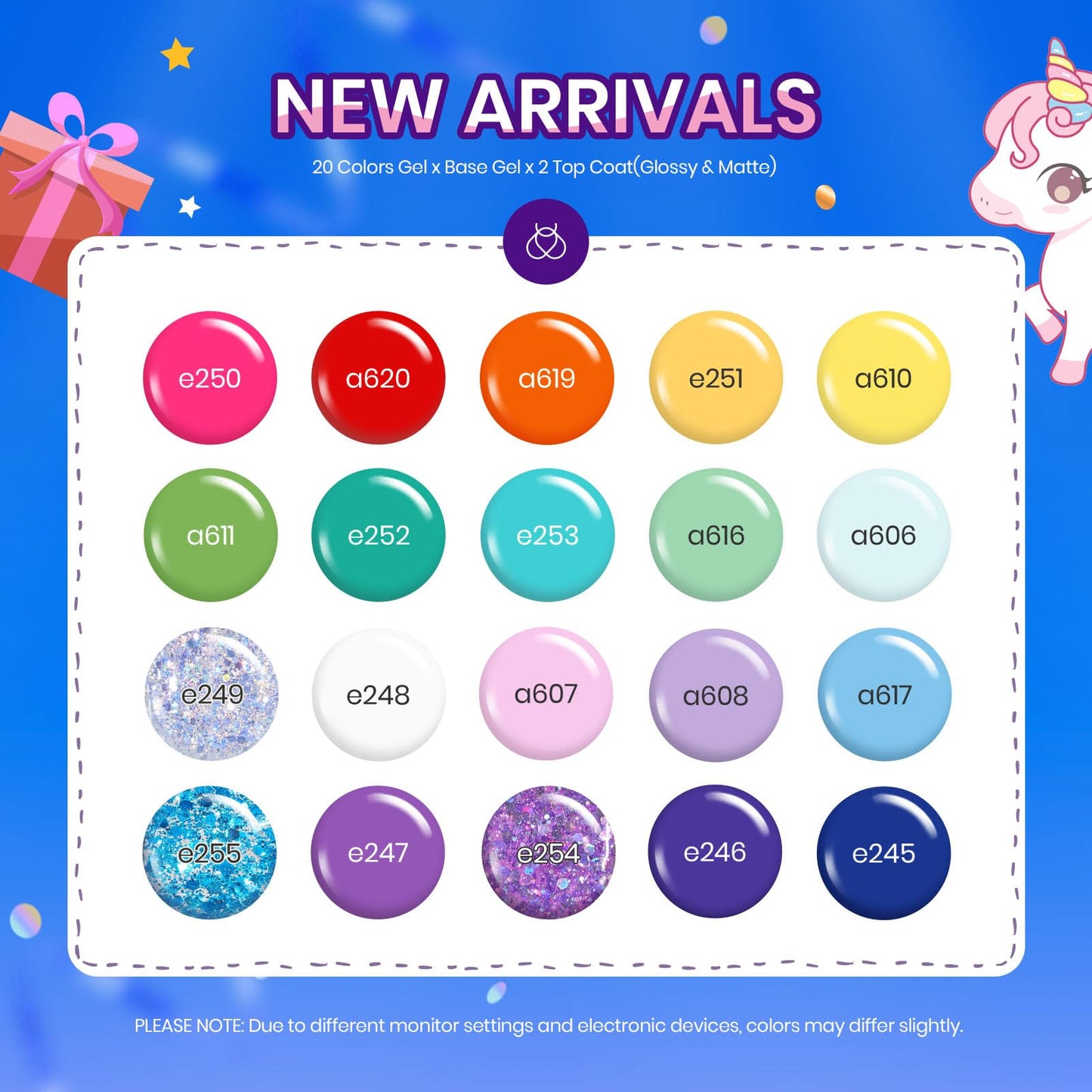 beetles Gel Polish 44pcs Fall Gel Nail Polish Set 36 Colors Brown Burgundy Red Blue Purple Orange Green Black Nude White with Base Top Coat UV LED Needed Salon DIY at Home Gift for Women Colorful Muse