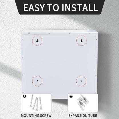 Wall Mount Mailbox for House Outside, Anti-Theft Locking Mailbox, Weatherproof Mailboxes 13.5" H x 15" L x 5.5" D, White