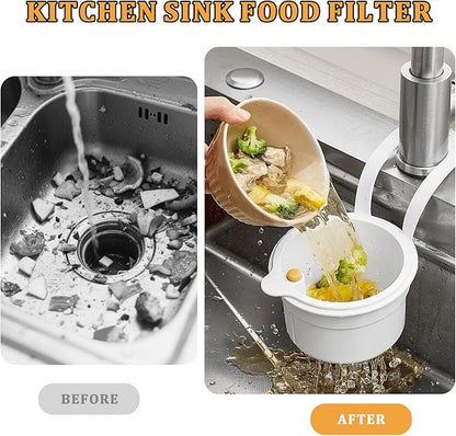Sink Strainer Basket with One-Touch Drain Mesh, Snap-On Strap & Detachable