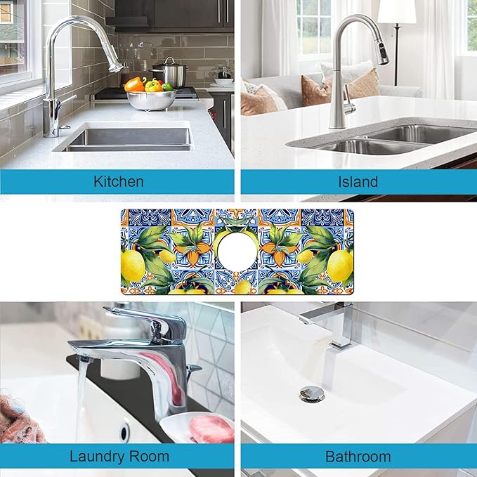 Kitchen Sink Splash Guard Faucet Mat Super Absorbent Fast Drying Mat Sink