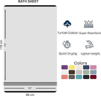 Hawmam Linen Jumbo Large Bath Sheets Towels 2 Pack Soft and Absorbent
