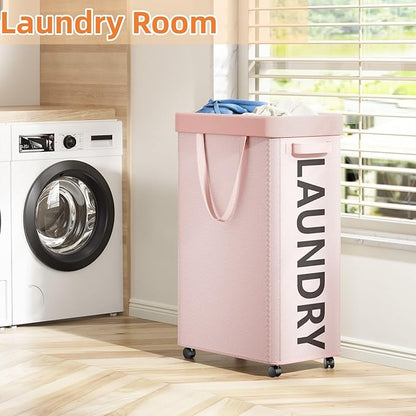 2 Pack Rolling Laundry Basket