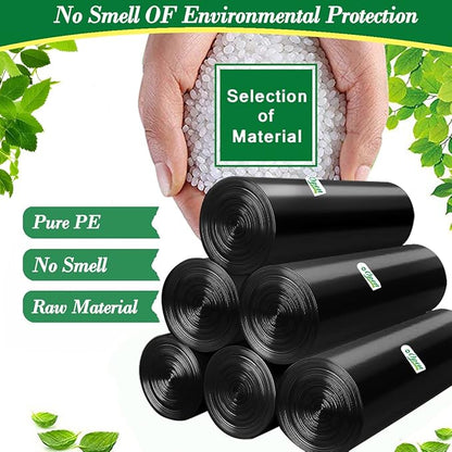 2 Gallon 120pcs Small black Trash Bags Plastic black Garbage Bags, Bathroom