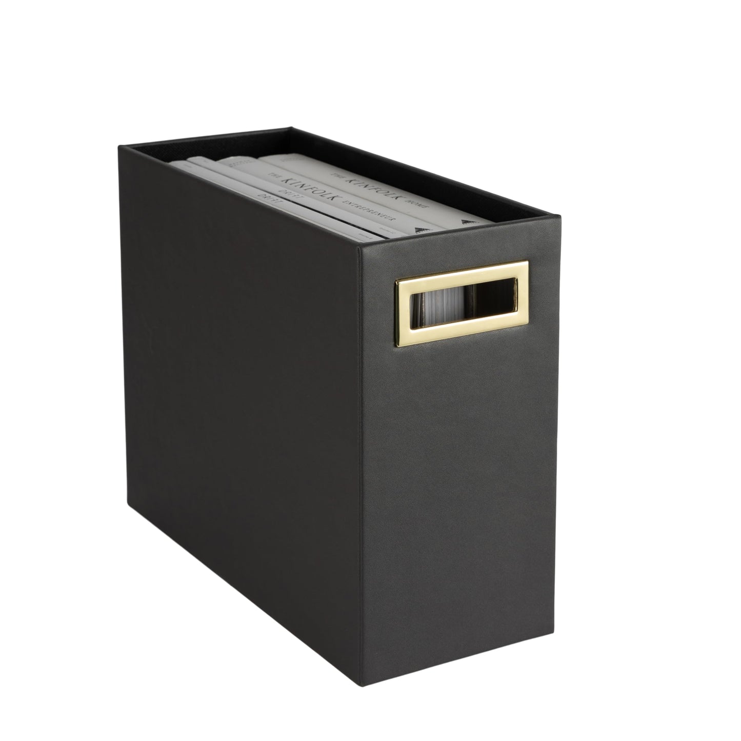 BLU MONACO Magazine Basket: Grey Leather Bathroom Holder – Stylish Modern Rack and Newspaper Stand, Decorative Floor-Mounted Organizer for Elegant Bathroom Storage.