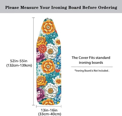 Boho Mandala Steam Ironing Board Cover 3 Fasteners Elastic Edge, Washable