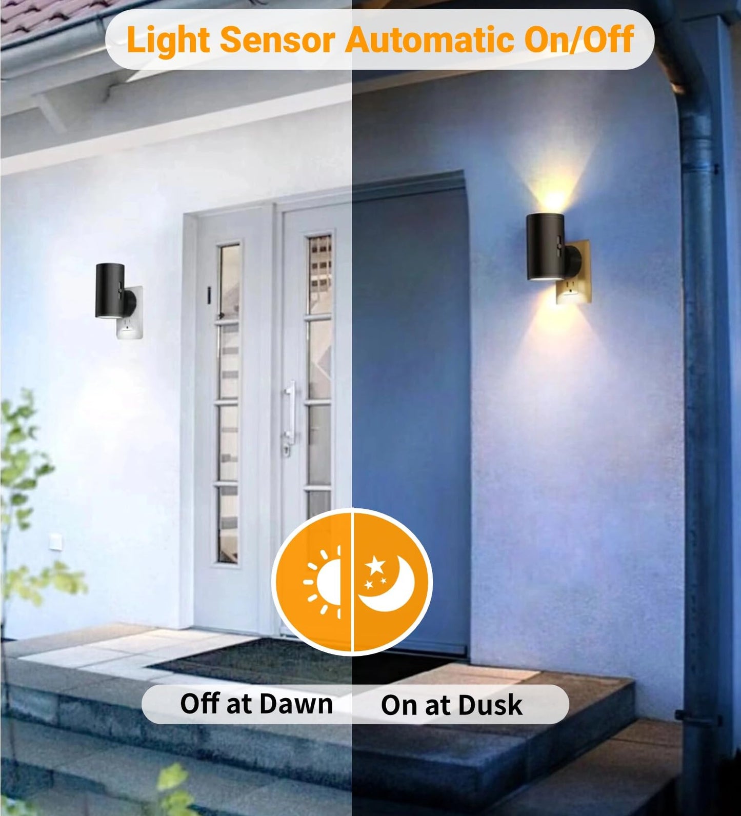LED Night Lights Plug into Wall, Dusk to Dawn Sensor,5-300LM Adjustable Brightness, Soft White 3000K,Dimmable Night Lights for Kitchen,Hallway Bedroom,Stairs, 2 Pack