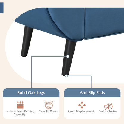 Christopher Knight Home Jolie Modern Velvet Upholstered Ottoman Bench with Pillow, Wooden Bedroom End of Bed Bench, Entryway Ottoman Foot Rest, Living Room Sofa Extra Seat, Blue