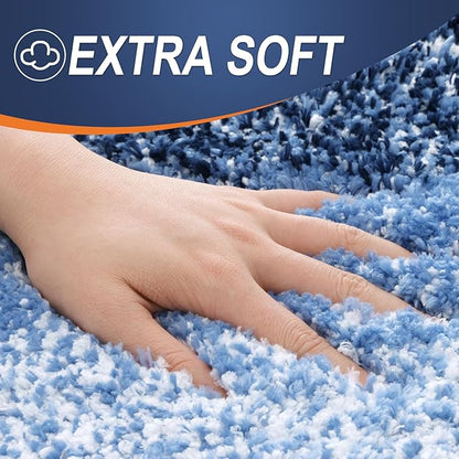 OLANLY Large Bathroom Rugs Mat 50x30, Extra Soft Absorbent Microfiber Bath Rugs, Rubber Backing, Quick Dry, Machine Washable Bath Mats for Bathroom Floor, Tub and Shower, Home Decor Accessories, Navy