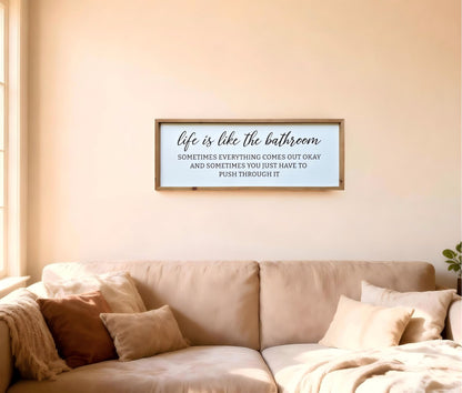 Sign Wall Decor Inspirational Quotes Wood Framed Kitchen Home Simple Hanging Wall Art Above Front Door Entryway, Family Love - 32'x12'
