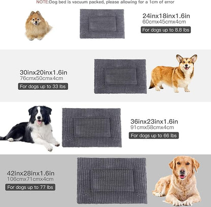 BVAGSS Reversible Dog Crate Pad, Memory Foam Pet Bed Mat, Soft Warm Machine Washable Sleeping Kennel Mattress for Small Medium Large Dogs XH079 (42''x28''x1.6'',Light Grey)