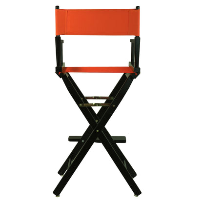 Casual Home 30" Director's Chair Black Frame-with Orange Canvas, Bar Height