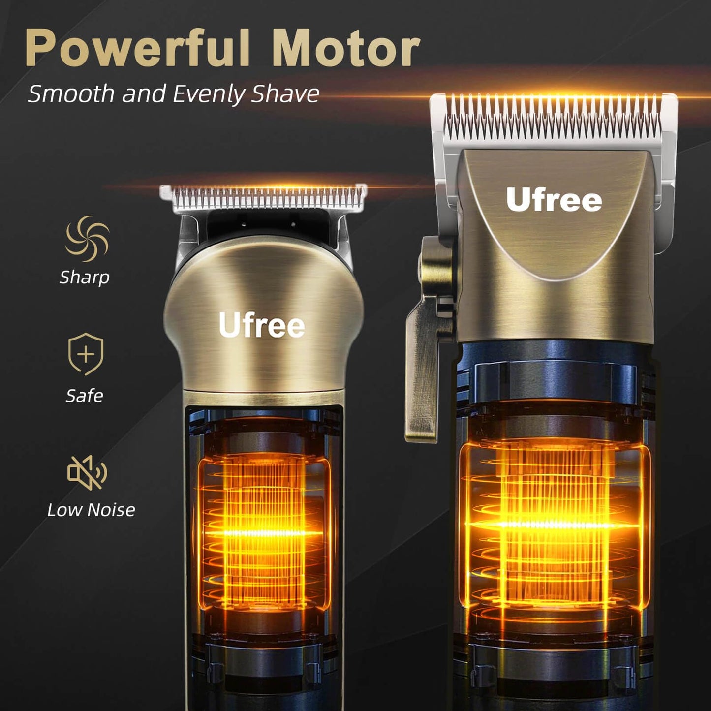 Ufree Beard Trimmer for Men Professional with Hair Clippers, Barber Clippers and Trimmers Set, Electric Razor Shavers for Men, Cordless Mens Grooming Kit for Nose, Ear, Face, Hair, Gifts