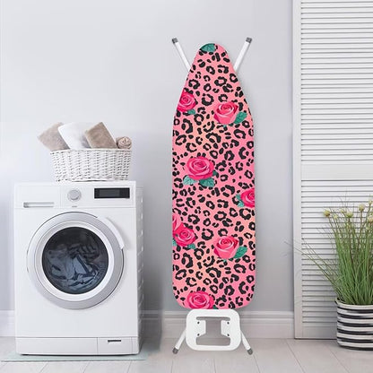 Leopard Print Rose Ironing Board Cover Dec Cover Scorch Stain Resistant Ironing