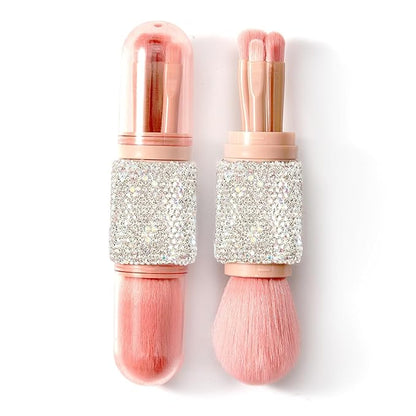 WOKOTO 4 in 1 White Diamond-Embellished Makeup Brushes