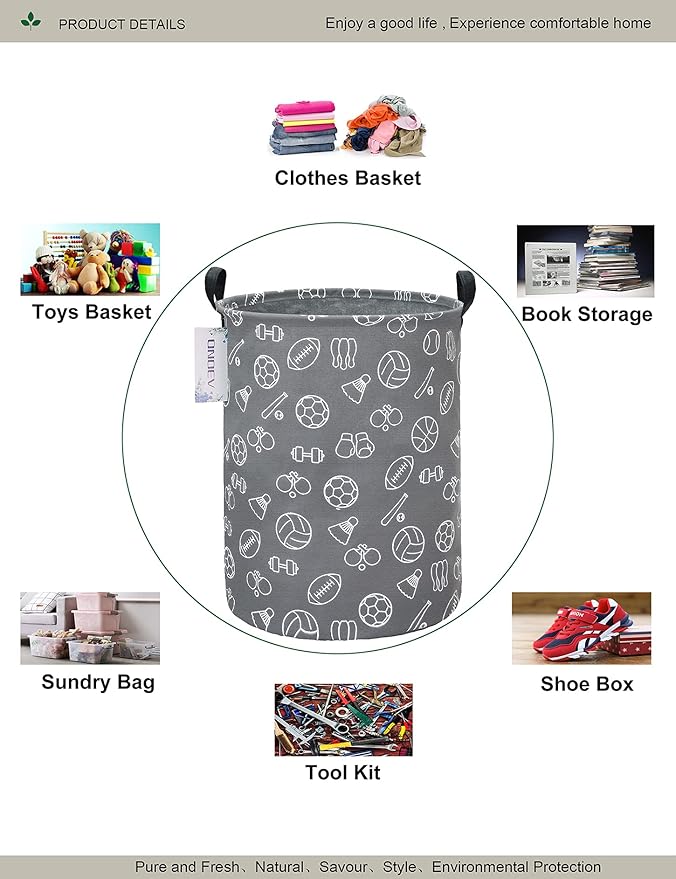 Round Waterproof Laundry Basket、Foldable Storage Basket、Laundry Hampers