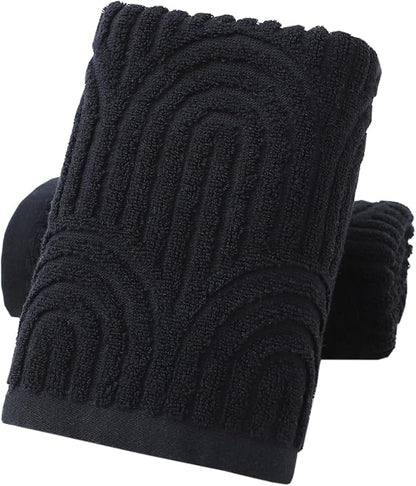 Pidada Hand Towels Set of 2 Striped Pattern 100% Cotton Absorbent Soft