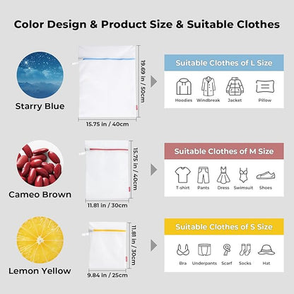 9 Pack Laundry Bag, Mesh Laundry Bags