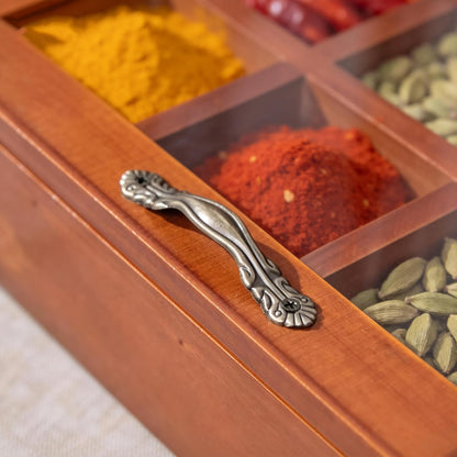 Hunmor Wooden Spice Box 10x7.5 Inch, Indian Spice Box, Masala Dabba Spice Box for Kitchen,Decorative Indian Organizer with Lid,12 Compartments Spice Storage Container,Ideal for Seasonings & Herbs