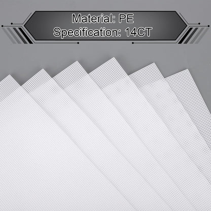 12pcs Plastic Mesh Canvas Sheets, 14 CT Multiple Shapes Plastic Mesh Screen Craft Canvas Sheets for Cross Stitch Embroidery Aida Cloth Needlepoint DIY Crochet Projects