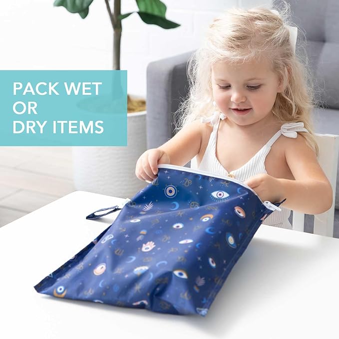 Bumkins Waterproof Wet Bag for Baby, Swim Suit, Cloth Diapers, Pump Parts