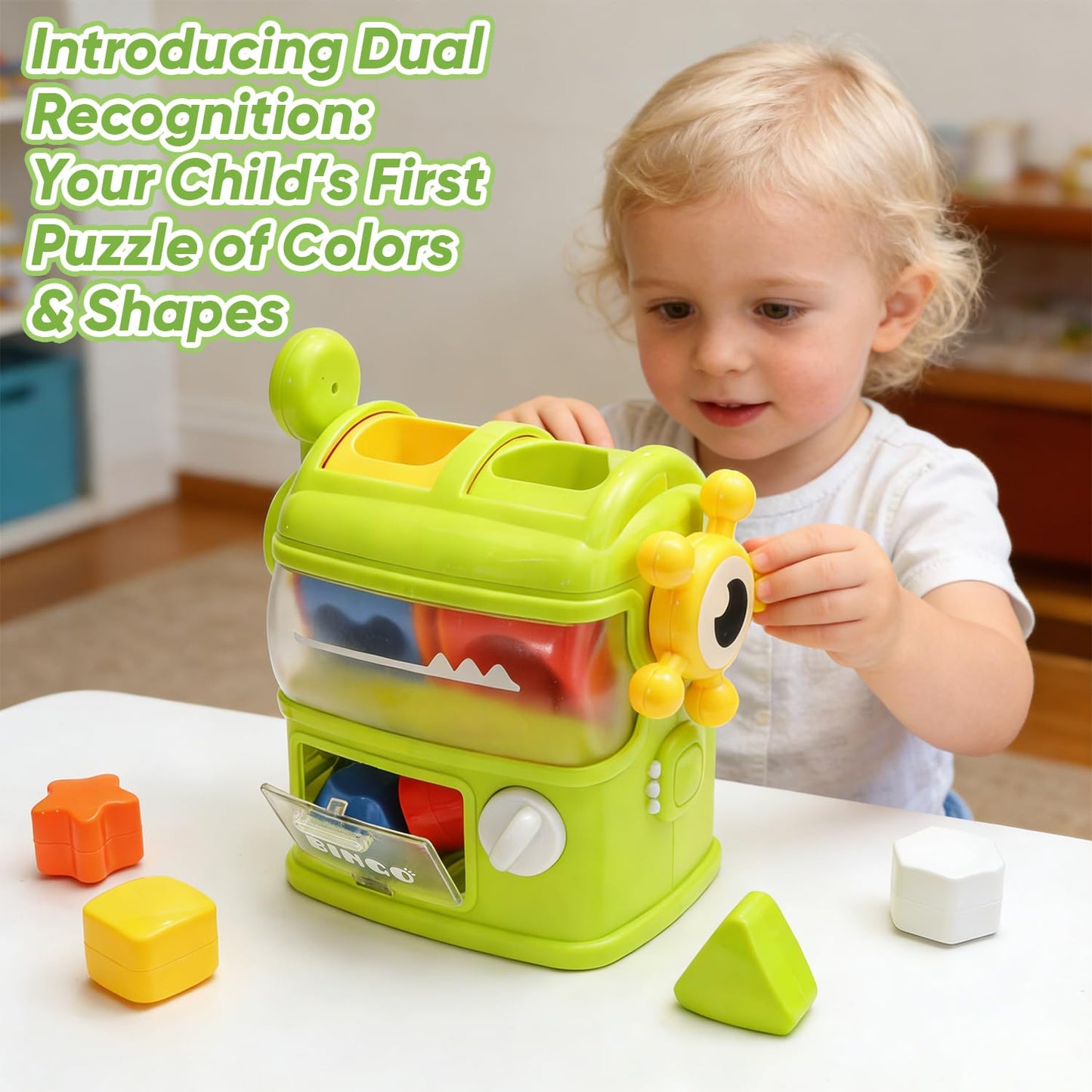 Seozio Shape Sorter Toys for Kids 1 2 3 Years Old, Sensory Montessori Toy