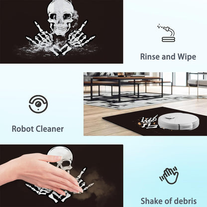 Door Mat Skeleton Hands Gestures Rock and Roll Welcome Mat 30"x17" Outdoor and Indoor,Non-Slip Front Doormat for Home Entrance,Outside Entry,Yard,Floor,Patio