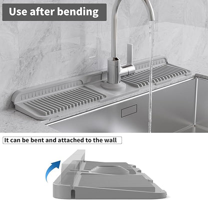 WAFT YEARN 24X5 Inch Silicone Durable Faucet Mat Kitchen Sink Splash Guard