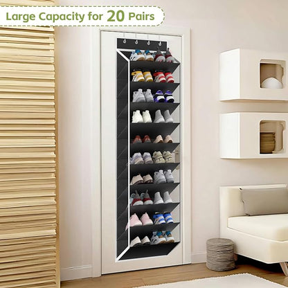 KEEPJOY 10 Tiers Mesh Over Door Shoe Organizer Storage, Hanging Shoe Holder