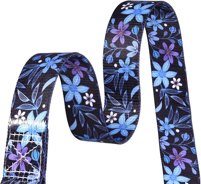 Mihqy Dog Collar with Bohemia Floral Tribal Geometric Patterns - Soft Ethnic Style Collar Adjustable for Small Medium Large Dogs(Floral Blue,S)