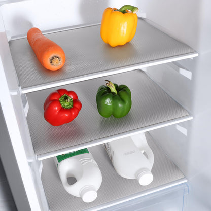 Shelf Liners for Kitchen Cabinets Non Adhesive Drawer Liner for Bathroom Waterproof Refrigerator Liners for Shelves Fridge Plastic Mats Cabinet Cupboard Liner Light Gray 11.8 x 59 Inches
