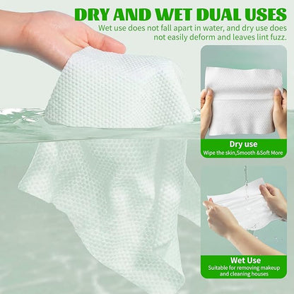 Disposable Face Towels 100 Count, Biodegradable Facial Towels