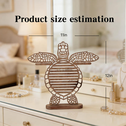 Cxomnndiw Cute Turtle Wooden Jewelry Holder Stand,Wall-Mounted Earring Holder Organizer for Necklaces, Bracelets & Earrings,Unique Home Decor,The Preferred Choice for Gift-Giving