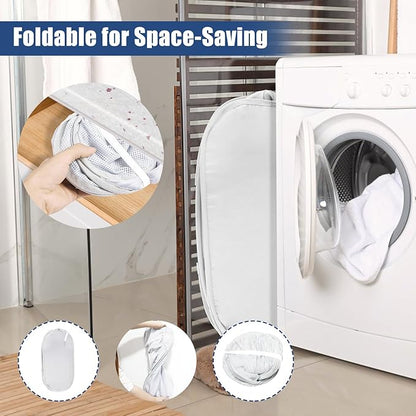 2 Pack Collapsible Laundry Baskets, Upgrade Pop Up Laundry Hamper