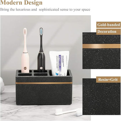 Shinowa Resin Toothbrush Holder, 5 Slots Hygienic Electric Toothbrush Holder