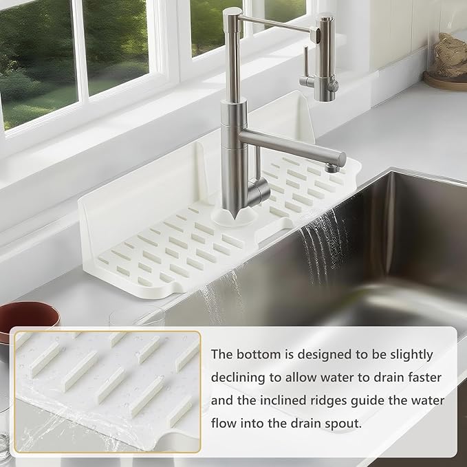 Silicone Kitchen Countertop & Sink Splash Guard, Silicone Sink Faucet Drying Mat