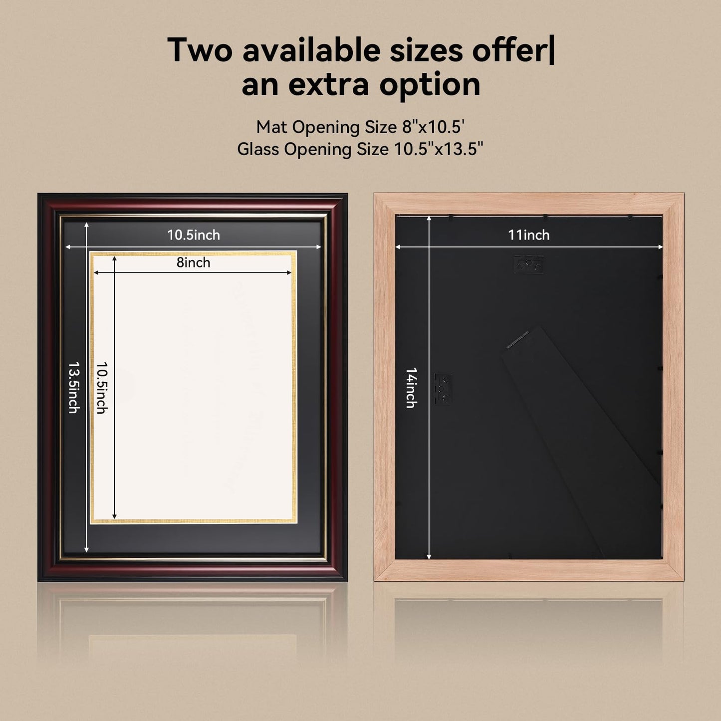 GAMYPET Solid Wood Diploma Frame 8.5 x 11 Certificate Frames with Navy Mat or 11x14 Document without Mat as Graduation Picture Frame