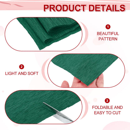 MECCANIXITY Crepe Paper Roll 7.5ft Long 20 Inch Wide for Wedding Ceremony Various Large Festivals Decoration, Green