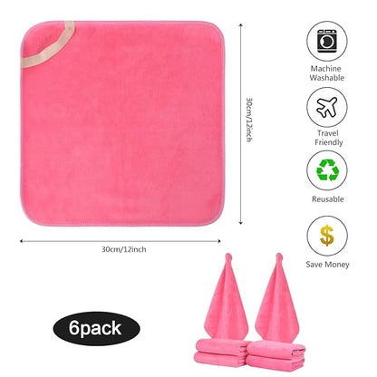 SINLAND Microfiber Facial Cloths Fast Drying Washcloth 12inch x 12inch Dark