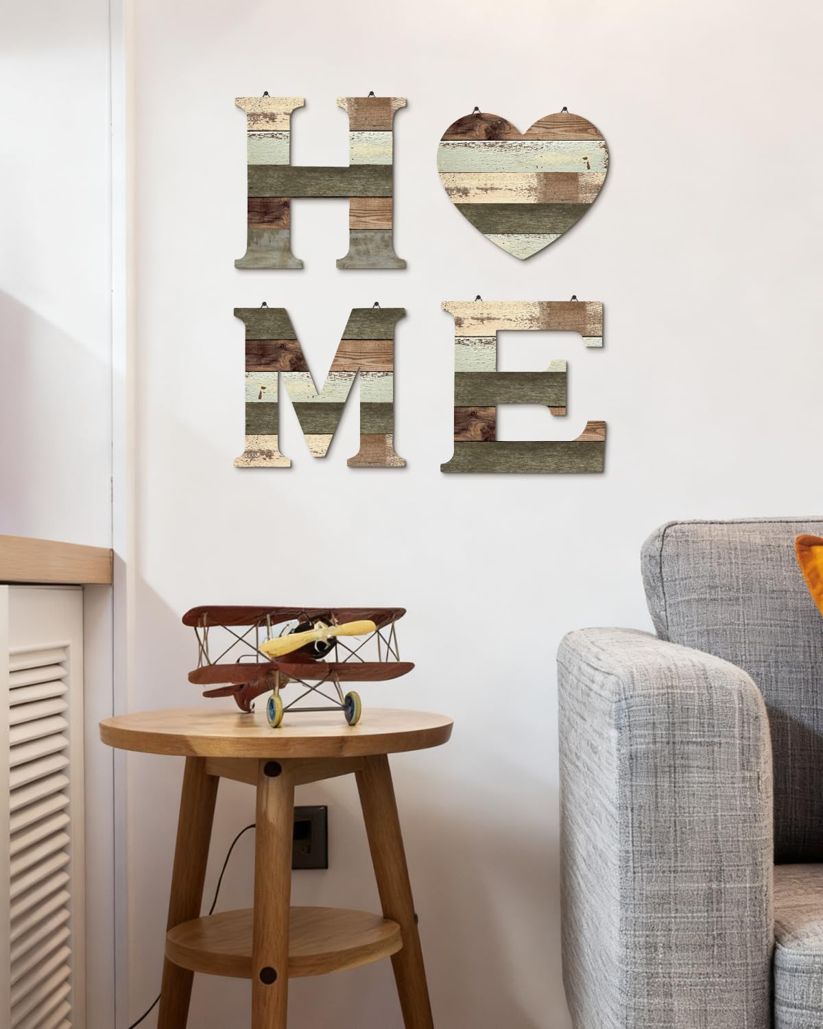 Putuo Decor Rustic Wood Home Wall Decoration, Decorative Hanging Plaques, Home Wall Art Letters Set Decor, for Living Room Bedroom Entryway Hallway