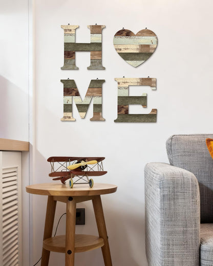 Putuo Decor Rustic Wood Home Wall Decoration, Decorative Hanging Plaques, Home Wall Art Letters Set Decor, for Living Room Bedroom Entryway Hallway