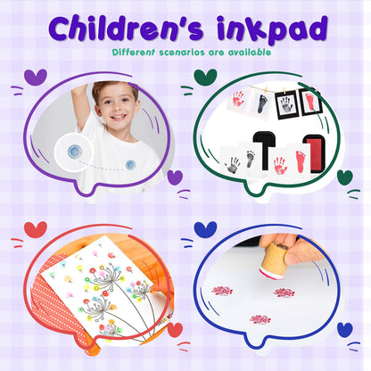 Large Oil Ink Pads for Kids Washable Craft Ink Stamp Pads,12 Color DIY Clear Embossing Ink Pad for Clothes,Baby Footprint Handprint,Rubber Stamps, Paper, Scrapbooking,Best Gift for Kids and Adult