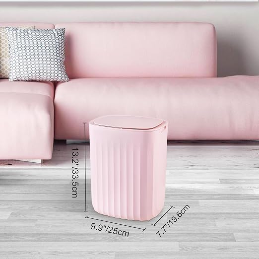 ELPHECO 3.5 Gallon Waterproof Motion Sensor Bedroom Trash Can with Lid Bathroom Accessories, Bathroom Decor Automatic Garbage Bin for Living Room Office, Pink