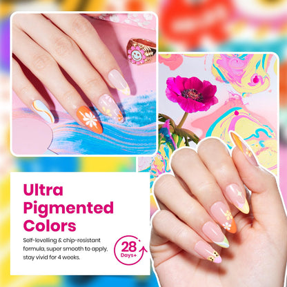 Beetles Gel Nail Polish Kit with U V Light - 80Pcs Fall Nail Fest Color Enchantment 55 Colors Gel Polish Starter Kit with Base Top Coat DIY Nails Stickers Manicure Tools Gift for Women Teens Girls