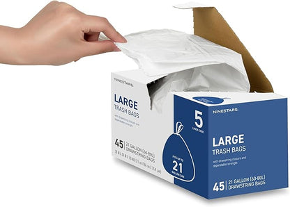 Ninestars Extra Strong White Trash Bags