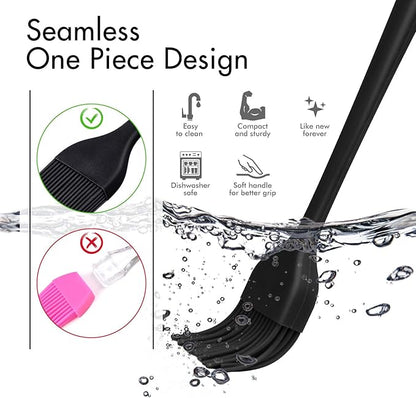 HOTEC 600℉ Heat Resistasnt Basting Brushes, BPA Free Silicone Pastry Brush
